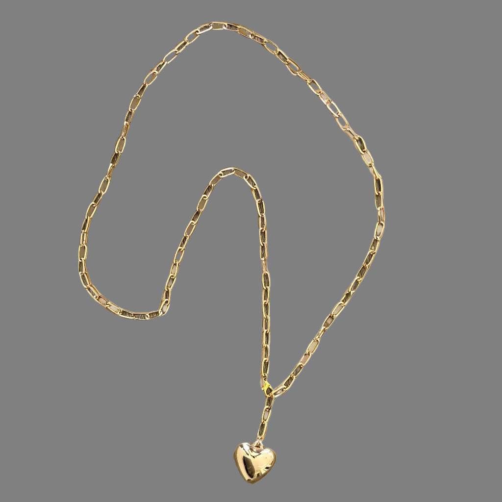 PUFFY HEART PENDANT NECKLACE