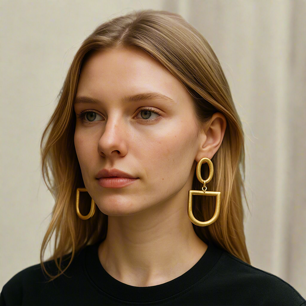 GOLD HORSEBIT EARRING