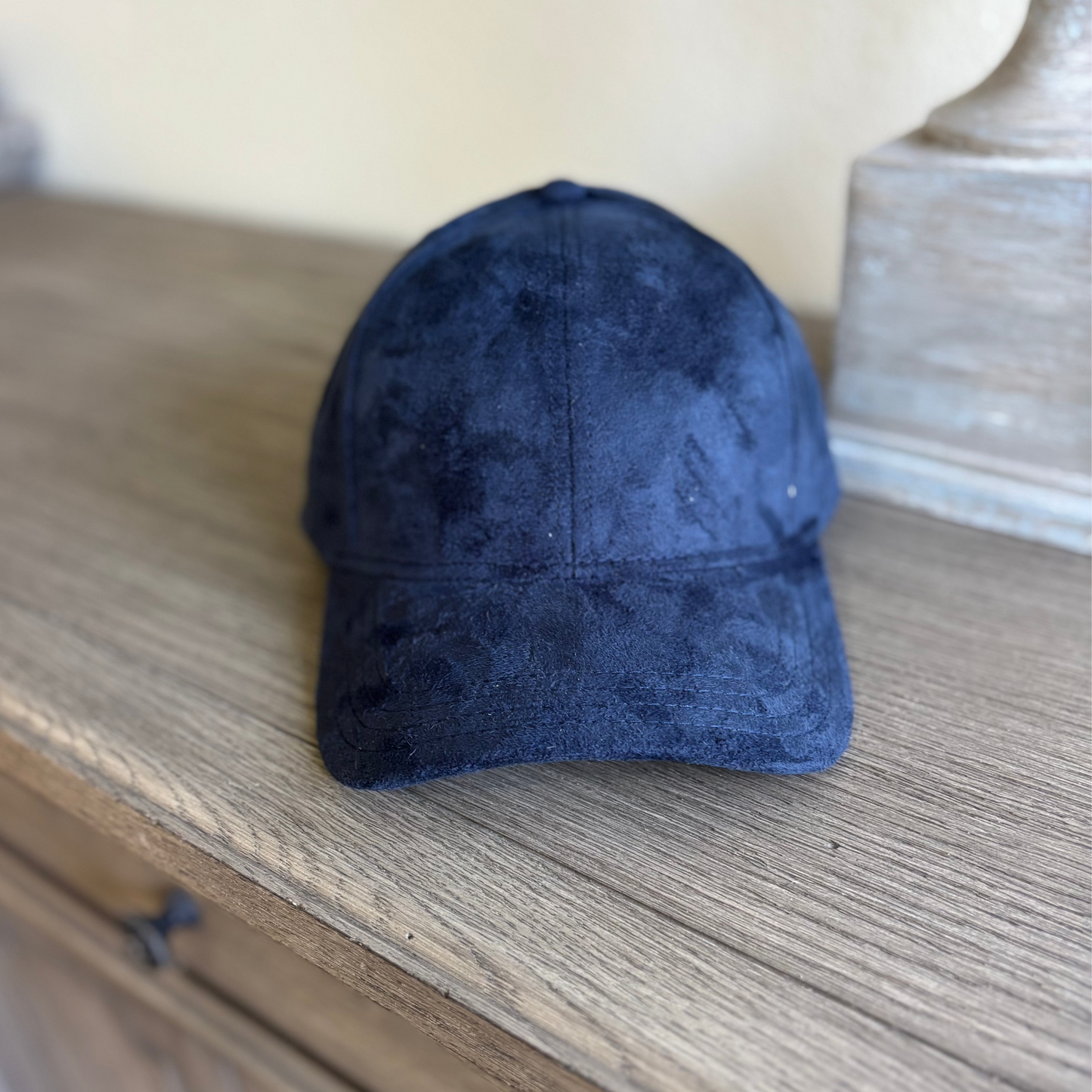 NAVY SUEDE BASEBALL HAT