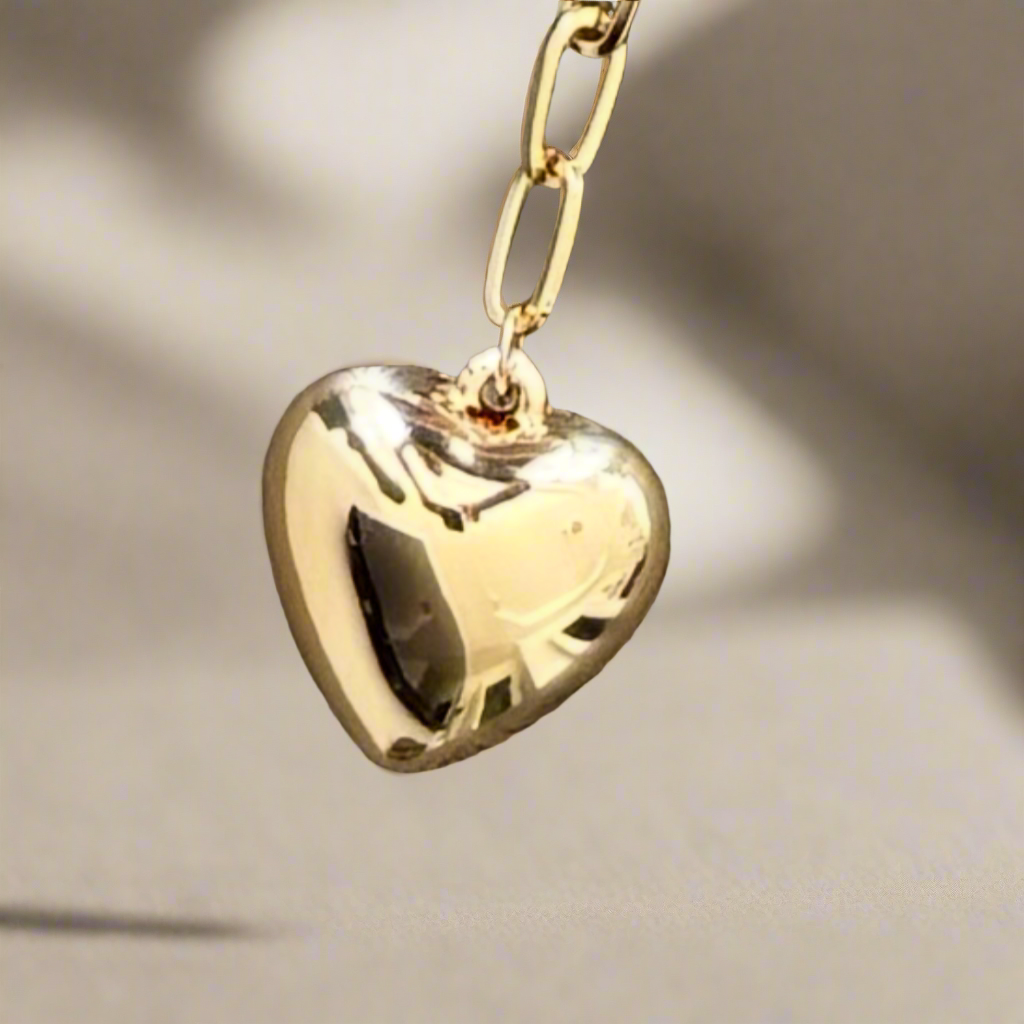 PUFFY HEART PENDANT NECKLACE